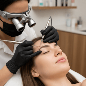 Fine line natural Hair stroke tattoo<br>from £250